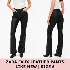 Zara Faux Leather Pants Rockstar Girlfriend Baddie Downtown Girl Gothcore